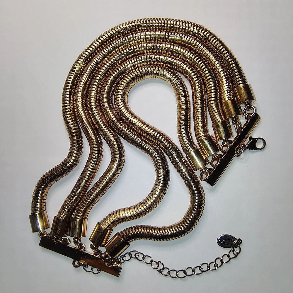 Aldo‎ Gold Multi-Strand Snake Chain Bracelet 10” Signed